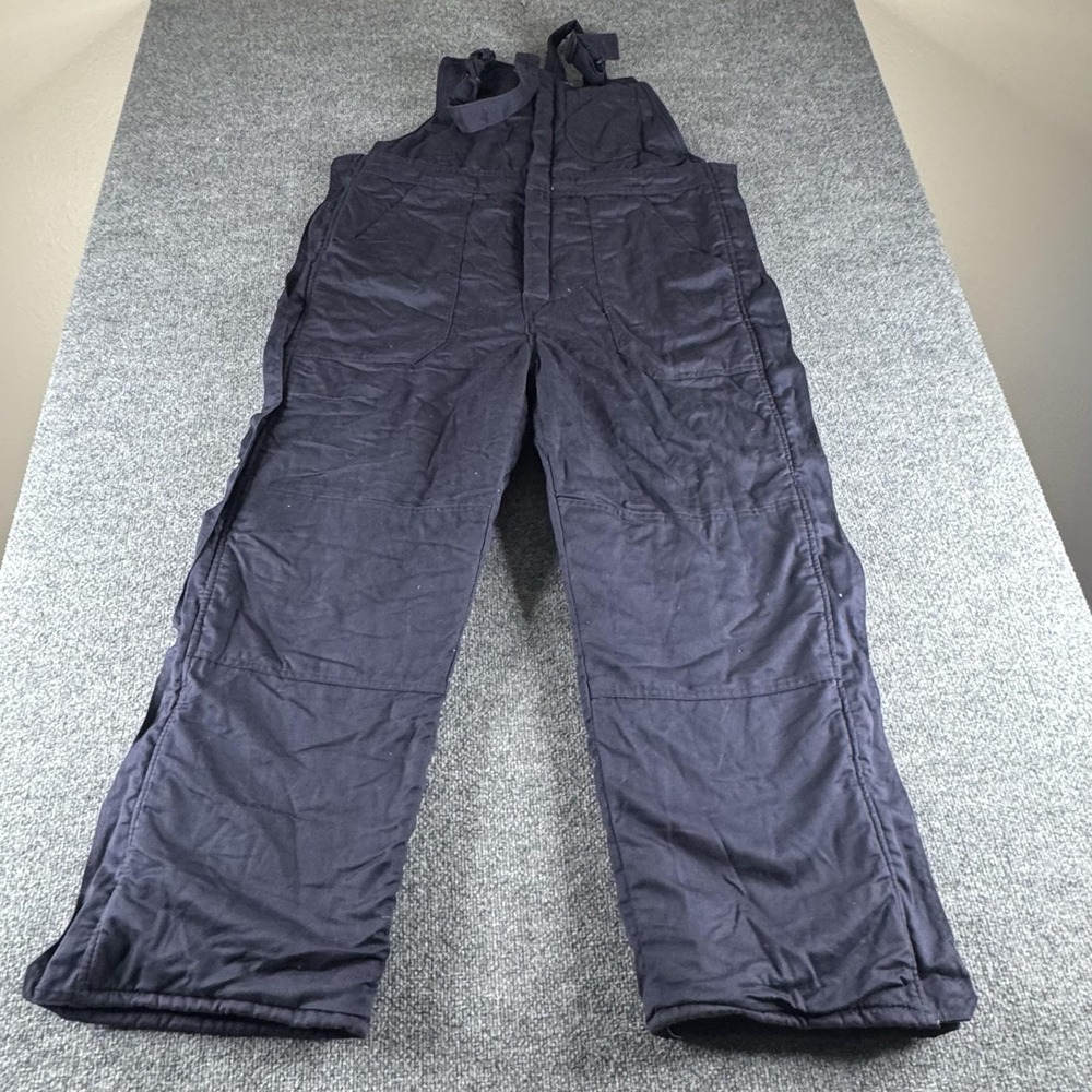 Bulwark FR Bib Overalls Mens L Blue Insulated Flame Resistant Twill Workwear